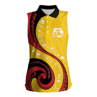 Papua New Guinea Independence Women Sleeveless Polo Shirt Special Style Yellow Version LT05 Female Yellow - Polynesian Pride