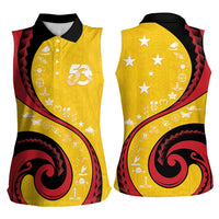 Papua New Guinea Independence Women Sleeveless Polo Shirt Special Style Yellow Version LT05 - Polynesian Pride