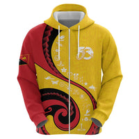 Papua New Guinea 50th Independence Anniversary Zip Hoodie Special Style Yellow Version - Polynesian Pride