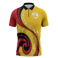 Papua New Guinea 50th Independence Anniversary Zipper Polo Shirt Special Style Yellow Version LT05 Yellow - Polynesian Pride