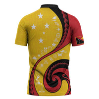 Papua New Guinea 50th Independence Anniversary Zipper Polo Shirt Special Style Yellow Version LT05 - Polynesian Pride