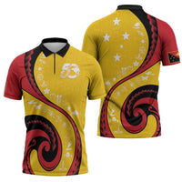 Papua New Guinea 50th Independence Anniversary Zipper Polo Shirt Special Style Yellow Version LT05 - Polynesian Pride