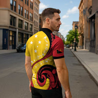 Papua New Guinea 50th Independence Anniversary Zipper Polo Shirt Special Style Yellow Version LT05 - Polynesian Pride