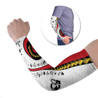 Papua New Guinea Independence Arm Sleeves Special Style White Version LT05 Set of 2 White - Polynesian Pride