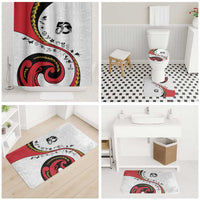 Papua New Guinea Independence Bathroom Set Special Style White Version LT05 Shower Curtain Only White - Polynesian Pride