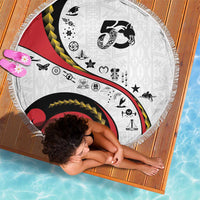 Papua New Guinea 50th Independence Anniversary Beach Blanket Special Style White Version LT05 - Polynesian Pride