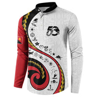 Papua New Guinea 50th Independence Anniversary Button Sweatshirt Special Style White Version LT05 - Polynesian Pride