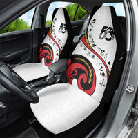 Papua New Guinea 50th Independence Anniversary Car Seat Cover Special Style White Version - Polynesian Pride
