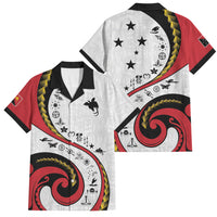 Papua New Guinea Independence Family Matching Off Shoulder Short Dress and Hawaiian Shirt Special Style White Version LT05 Dad's Shirt - Short Sleeve White - Polynesian Pride