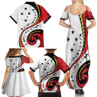 Papua New Guinea Independence Family Matching Summer Maxi Dress and Hawaiian Shirt Special Style White Version LT05 Mom's Dress White - Polynesian Pride