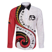 Papua New Guinea Independence Family Matching Summer Maxi Dress and Hawaiian Shirt Special Style White Version LT05 Daughter's Dress White - Polynesian Pride