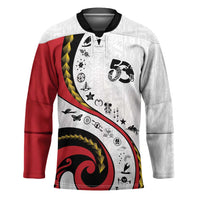 Papua New Guinea 50th Independence Anniversary Hockey Jersey Special Style White Version LT05 Unisex White - Polynesian Pride