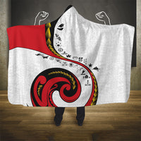 Papua New Guinea Independence Hooded Blanket Special Style White Version LT05 - Polynesian Pride
