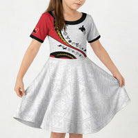 Papua New Guinea Independence Kid Short Sleeve Dress Special Style White Version LT05 KID White - Polynesian Pride