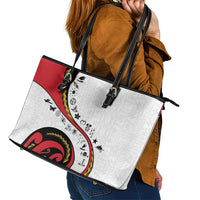 Papua New Guinea Independence Leather Tote Bag Special Style White Version LT05 - Polynesian Pride