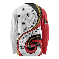Papua New Guinea Independence Long Sleeve Shirt Special Style White Version LT05 - Polynesian Pride