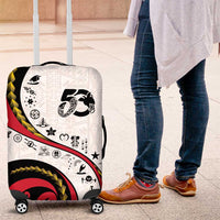 Papua New Guinea Independence Luggage Cover Special Style White Version LT05 White - Polynesian Pride