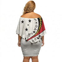 Papua New Guinea 50th Independence Anniversary Off Shoulder Short Dress Special Style White Version LT05 - Polynesian Pride