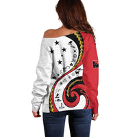 Papua New Guinea 50th Independence Anniversary Off Shoulder Sweater Special Style White Version - Polynesian Pride