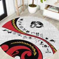 Papua New Guinea Independence Round Carpet Special Style White Version LT05 White - Polynesian Pride