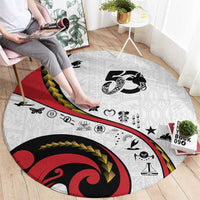Papua New Guinea Independence Round Carpet Special Style White Version LT05 - Polynesian Pride