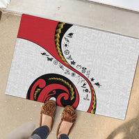 Papua New Guinea Independence Rubber Doormat Special Style White Version LT05 - Polynesian Pride
