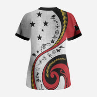 Papua New Guinea Independence Scrub Top Special Style White Version LT05 - Polynesian Pride