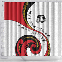 Papua New Guinea 50th Independence Anniversary Shower Curtain Special Style White Version - Polynesian Pride