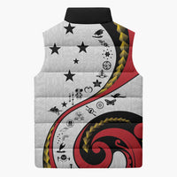 Papua New Guinea 50th Independence Anniversary Sleeveless Puffer Jacket Special Style White Version - Polynesian Pride