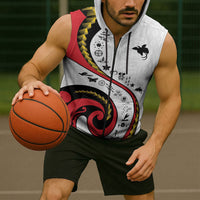 Papua New Guinea Independence Sleeveless Zip Hoodie Special Style White Version LT05 - Polynesian Pride