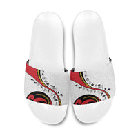 Papua New Guinea 50th Independence Anniversary Slide Sandals Special Style White Version LT05 - Polynesian Pride