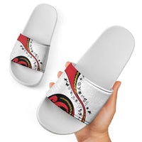 Papua New Guinea 50th Independence Anniversary Slide Sandals Special Style White Version LT05 - Polynesian Pride