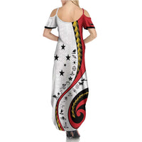 Papua New Guinea 50th Independence Anniversary Summer Maxi Dress Special Style White Version - Polynesian Pride