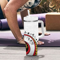 Papua New Guinea Independence Tumbler With Handle Special Style White Version LT05 - Polynesian Pride