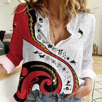 Papua New Guinea 50th Independence Anniversary Women Casual Shirt Special Style White Version LT05 Female White - Polynesian Pride