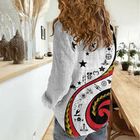 Papua New Guinea 50th Independence Anniversary Women Casual Shirt Special Style White Version LT05 - Polynesian Pride