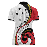 Papua New Guinea 50th Independence Anniversary Women Polo Shirt Special Style White Version - Polynesian Pride