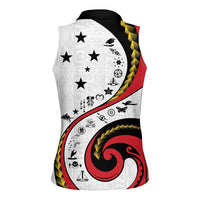 Papua New Guinea 50th Independence Anniversary Women Sleeveless Polo Shirt Special Style White Version LT05 - Polynesian Pride