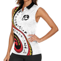 Papua New Guinea 50th Independence Anniversary Women Sleeveless Polo Shirt Special Style White Version LT05 - Polynesian Pride