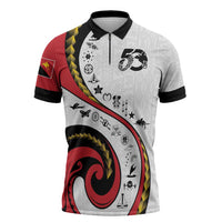 Papua New Guinea 50th Independence Anniversary Zipper Polo Shirt Special Style White Version LT05 White - Polynesian Pride