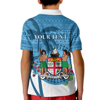 Personalized Fiji Kid Polo Shirt Coat Of Arms Tagimoucia With Fijian Tapa Pattern LT05 - Polynesian Pride