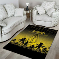 Palau Independence Day Area Rug Palauan Tattoo Pattern - Polynesian Pride