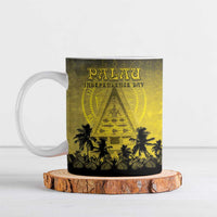 Personalised Palau Independence Day Ceramic Mug Palauan Tattoo Pattern - Polynesian Pride