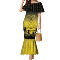 Personalised Palau Independence Day Mermaid Dress Palauan Tattoo Pattern - Polynesian Pride