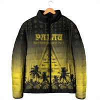 Personalised Palau Independence Day Padded Jacket Palauan Tattoo Pattern - Polynesian Pride