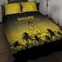 Palau Independence Day Quilt Bed Set Palauan Tattoo Pattern - Polynesian Pride