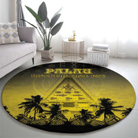 Palau Independence Day Round Carpet Palauan Tattoo Pattern - Polynesian Pride