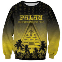 Personalised Palau Independence Day Sweatshirt Palauan Tattoo Pattern - Polynesian Pride
