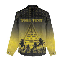 Personalised Palau Independence Day Women Casual Shirt Palauan Tattoo Pattern - Polynesian Pride