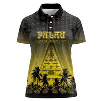 Personalised Palau Independence Day Women Polo Shirt Palauan Tattoo Pattern - Polynesian Pride